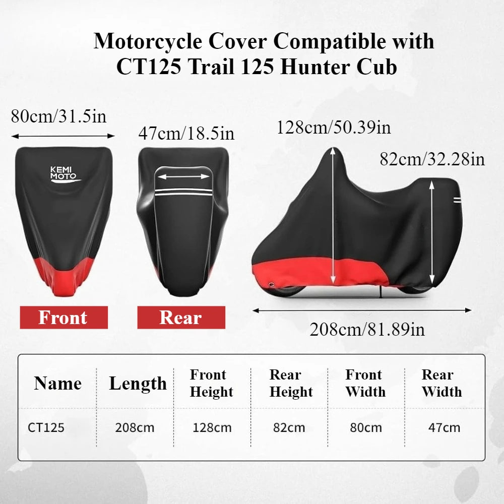 Waterproof Cover for Honda CT125 Hunter Cub 2021–2025 | KEMIMOTO Motorcycle Cover Nixie