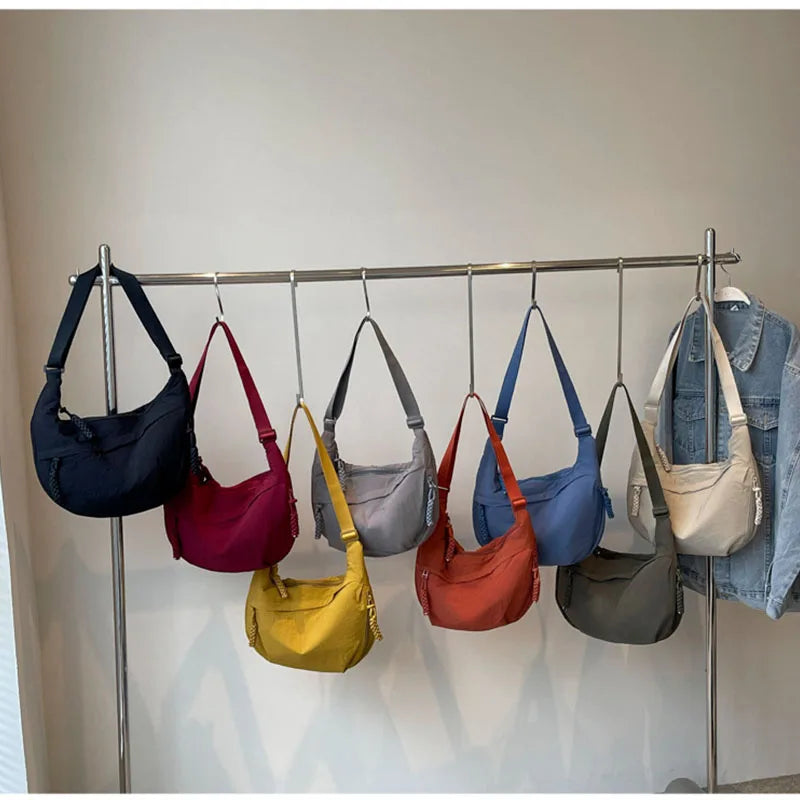 Nixie Crescent Crossbody Bag – Large Waterproof Nylon Hobo Bag Crossbody Shoulder Bag Nixie