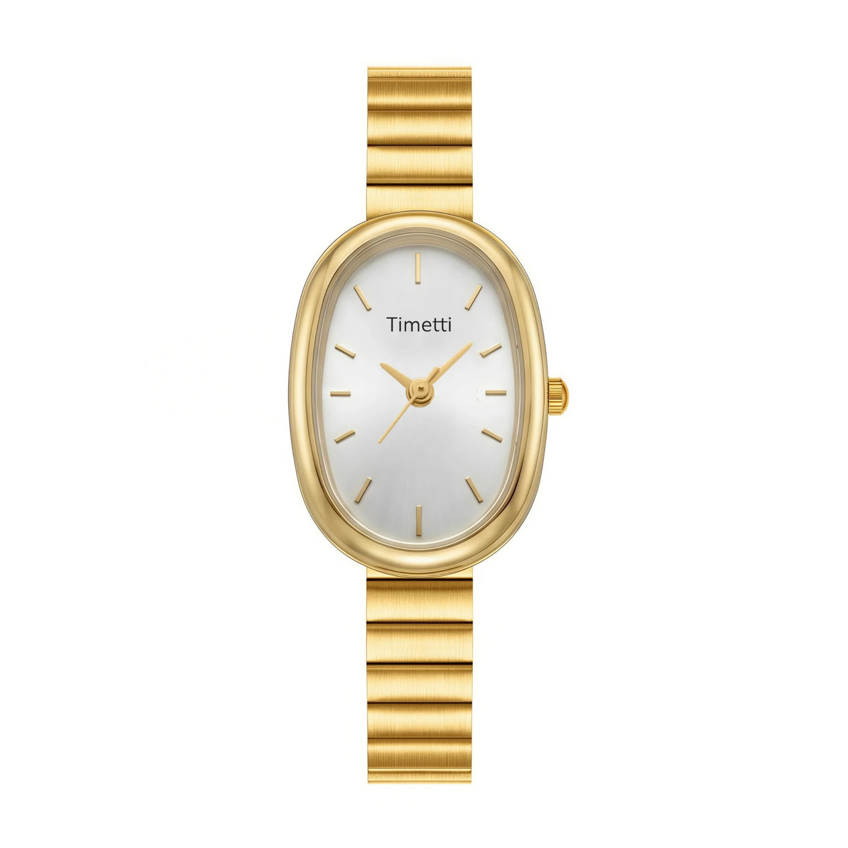 Timetti Oval Minimalist Quartz Watch – Light Luxury Style Quartz Fashion Watch Nixie WHITE