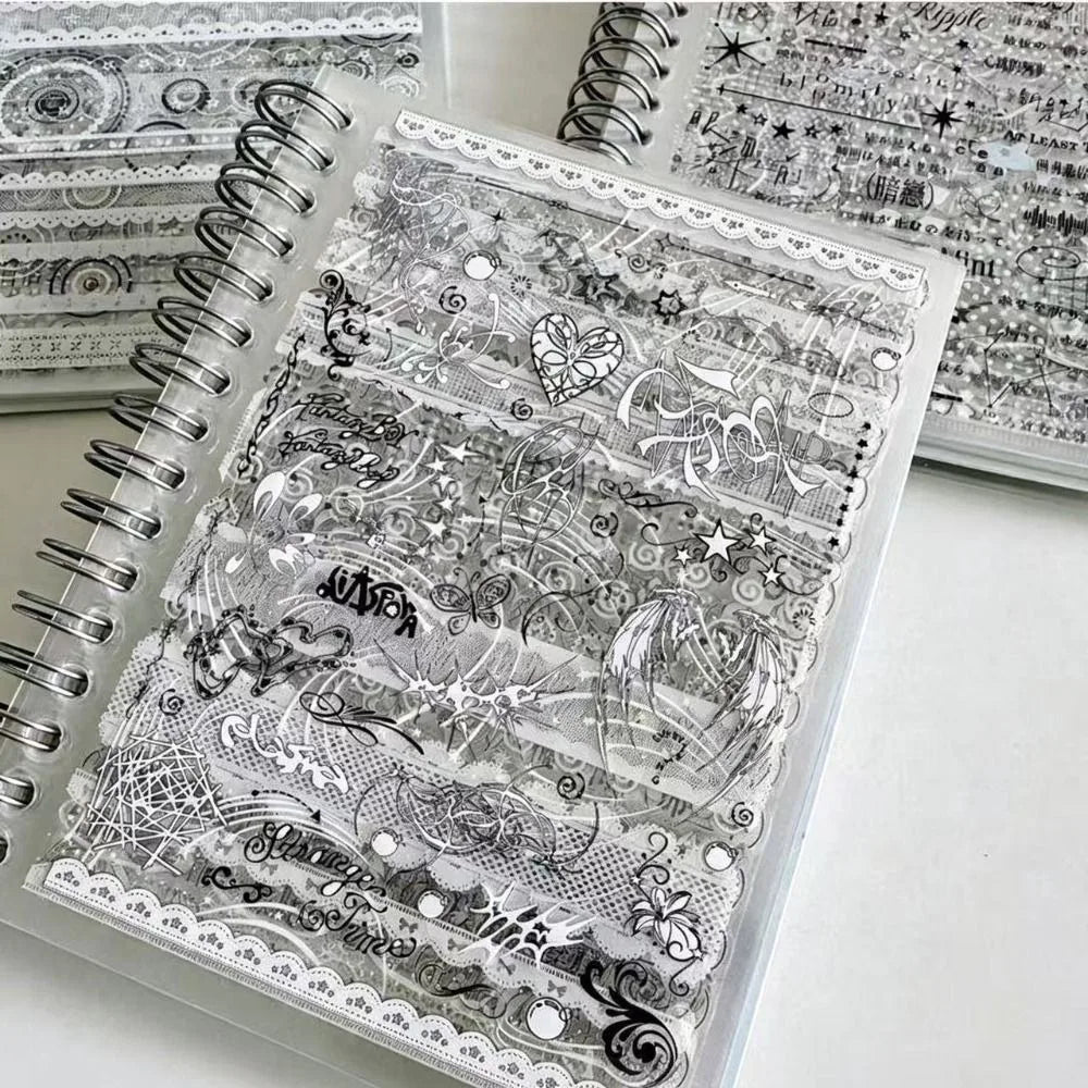 32-Sheet Floral PET Sticker Book – Spiral Bound Journal Stickers Sticker Book Nixie A