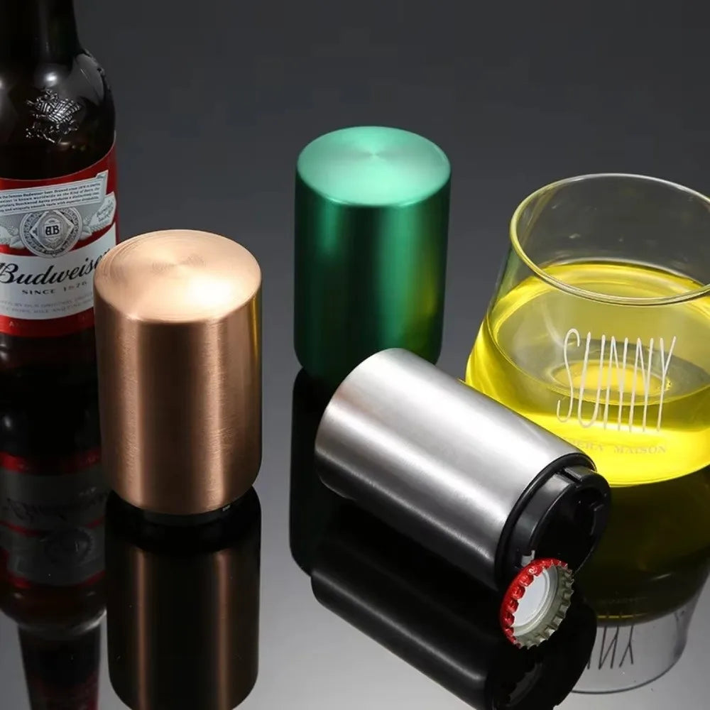 Stainless Steel Push-Down Beer & Soda Bottle Cap Opener