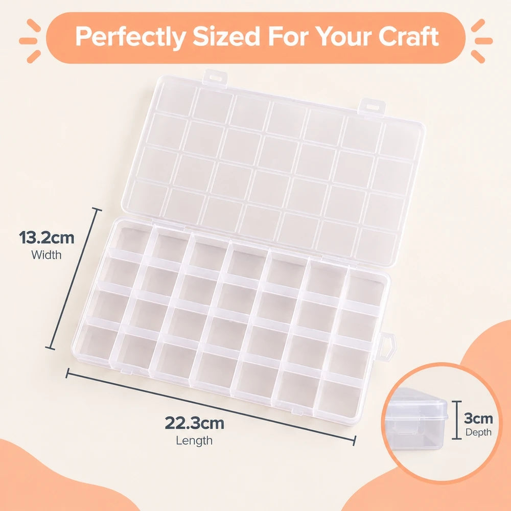 28-Compartment Plastic Organizer for Nail Art, Beads & Crafts Craft Storage Organizer Nixie