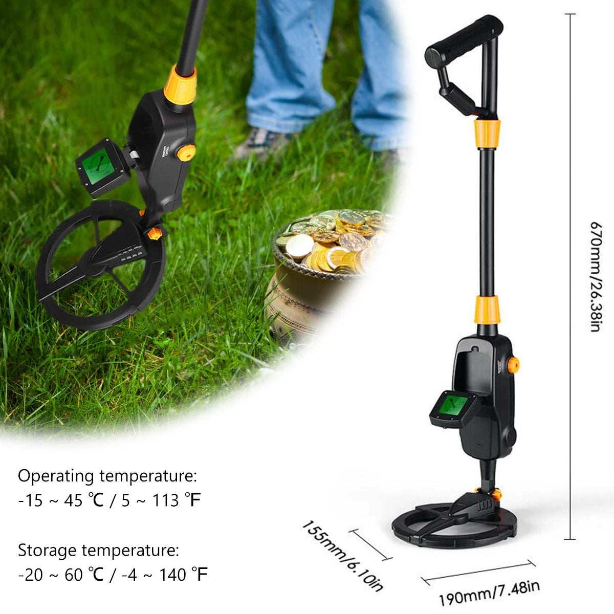 Kids Lightweight Metal Detector – LCD & Waterproof Search Coil Kids Metal Detector Nixie