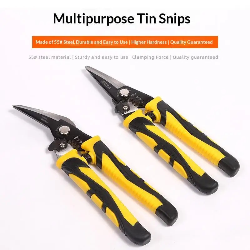 Heavy Duty Tin Snips 2-in-1 Aviation Shears & Wire Stripper Aviation Tin Snips Nixie