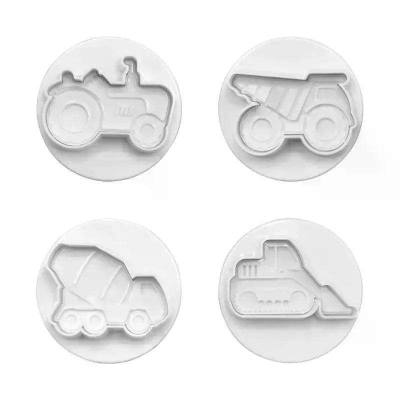 4pcs 3D Vehicle Cookie Cutters – Car, Plane & Train Molds Cookie Cutter Set Nixie