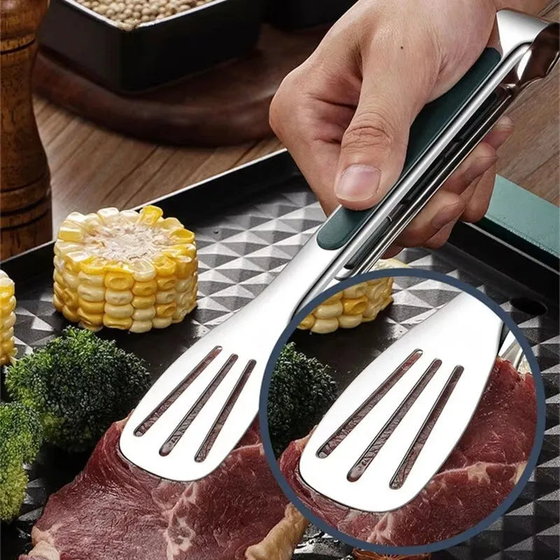 Non-Slip Stainless Steel Food Tongs – BBQ, Salad & Buffet Kitchen Food Tongs Nixie