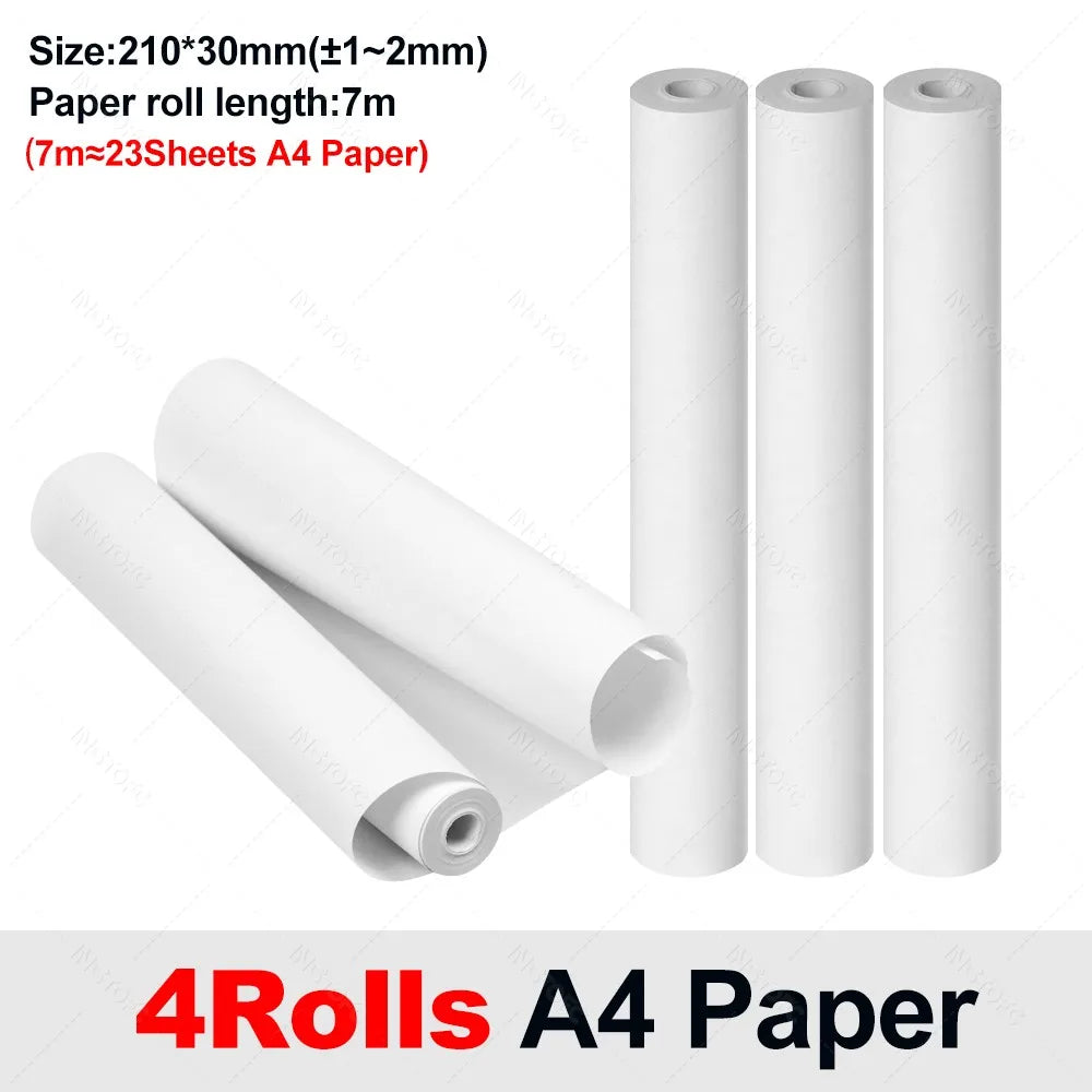 A4 Thermal Paper Rolls 210x30mm BPA-Free 20-Pack Thermal Printer Paper Nixie 4 Rolls