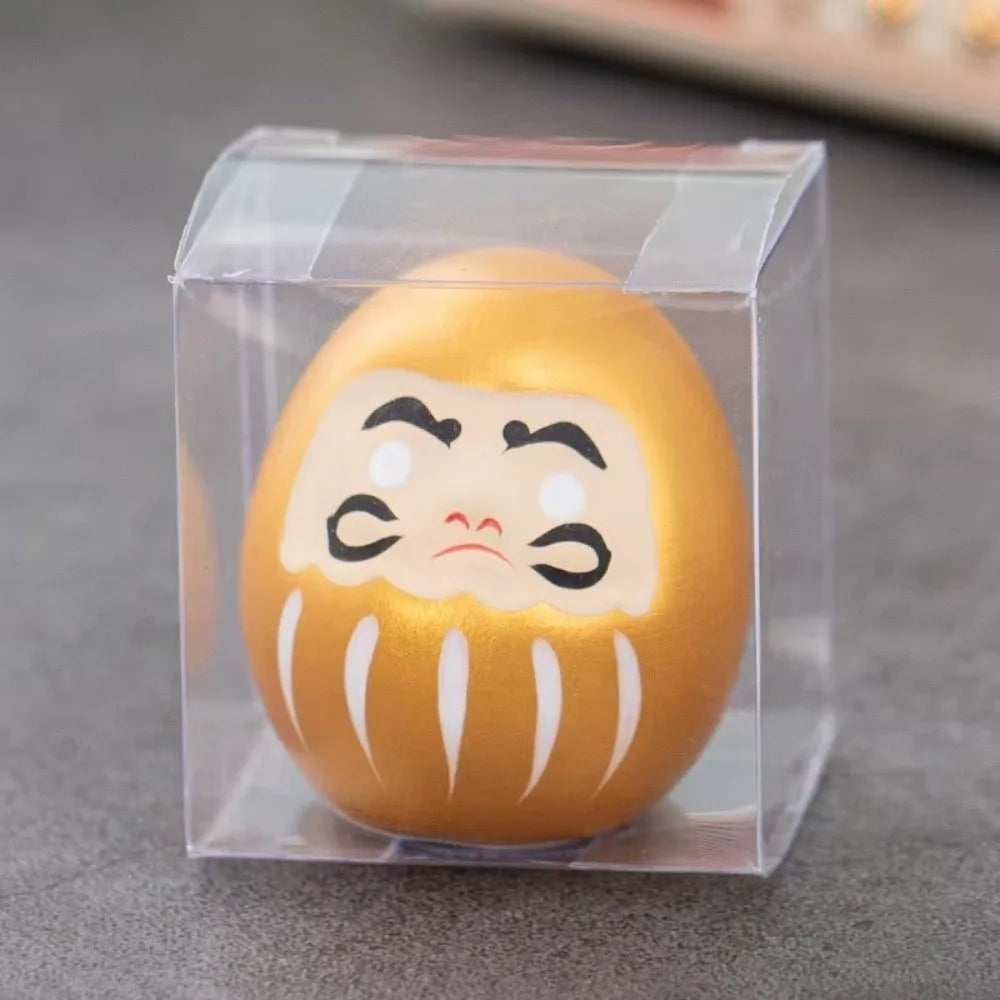 Japanese Ceramic Daruma Doll Lucky Cat Figurine Desk Decor Ceramic Figurine Nixie Gold