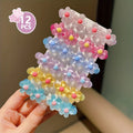 12pcs Girls Rainbow Hair Clips – Flower Star Heart Hairpins Kids Hair Clips Nixie green