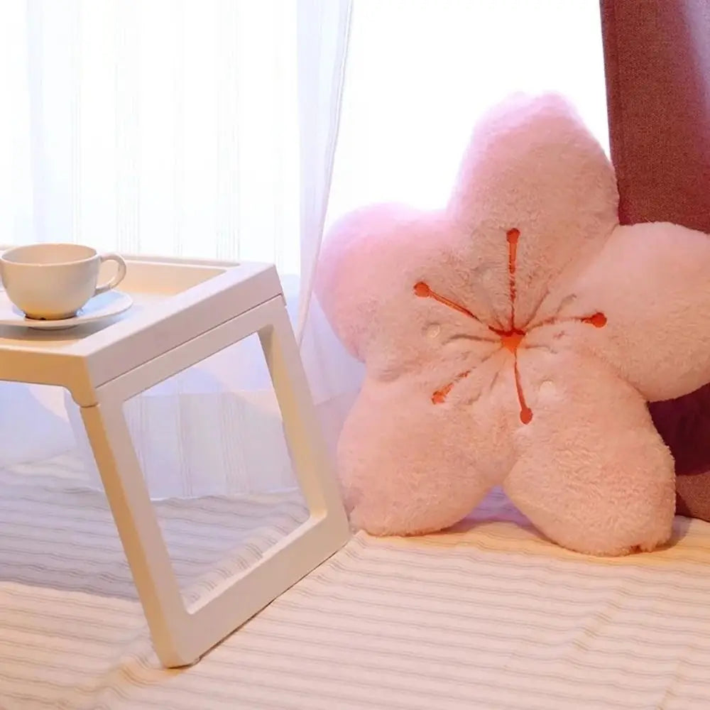 Kawaii Cherry Blossom Plush Pillow 45cm Pink Sakura Cushion Decorative Plush Pillow Nixie