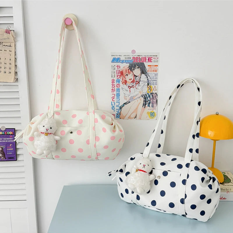 Korean Polka Dot Crossbody Bag – Nylon Travel & Sports Handbag Crossbody Shoulder Bag Nixie