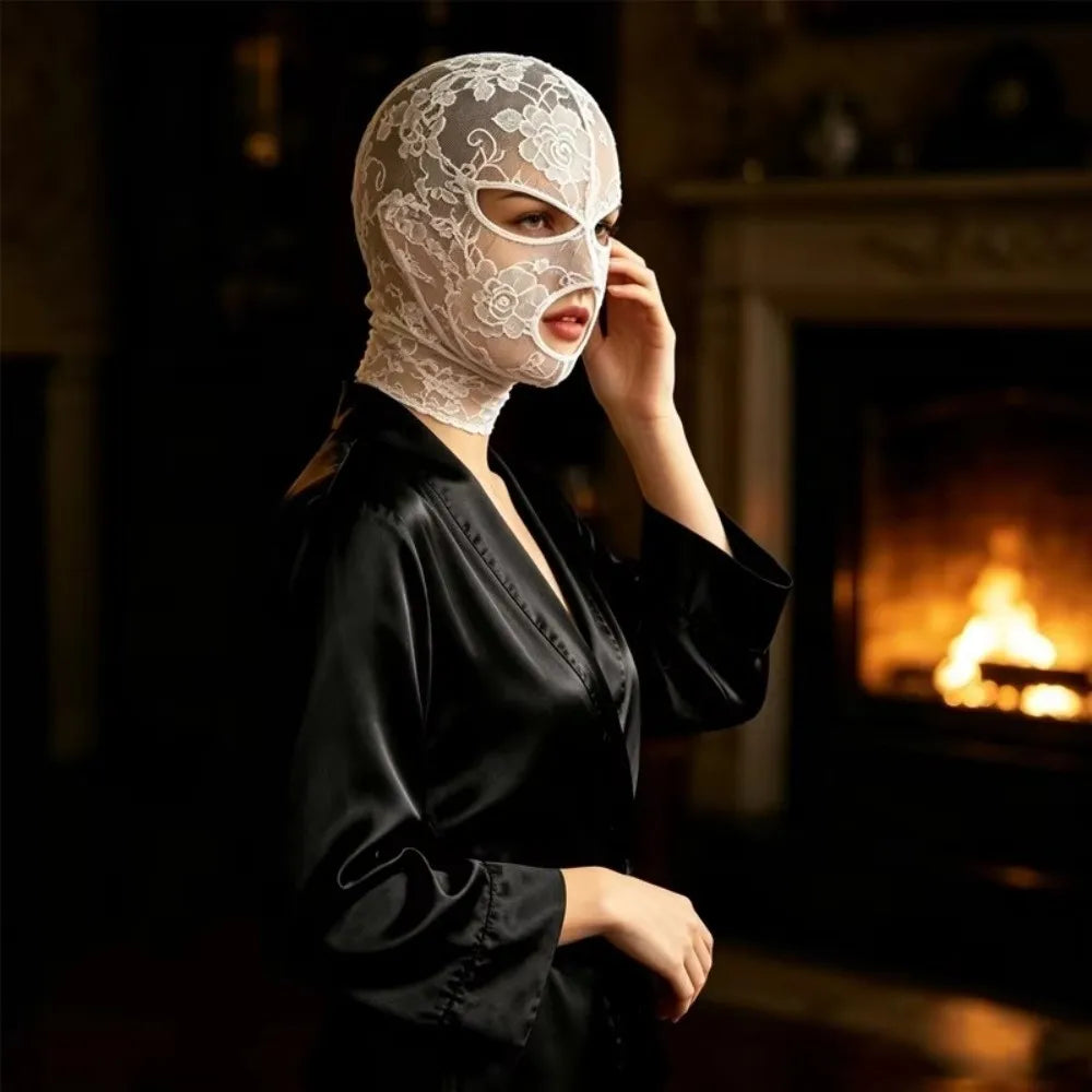 Full Face Lace Mask Halloween Cosplay Masquerade Party Adult Costume Party Mask Nixie