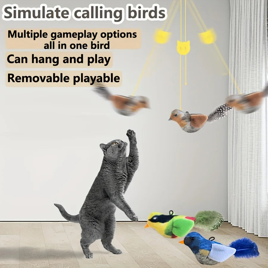 Cat Bird Sound Teaser Toy with Elastic Rope | Nixie Interactive Cat Toy Nixie
