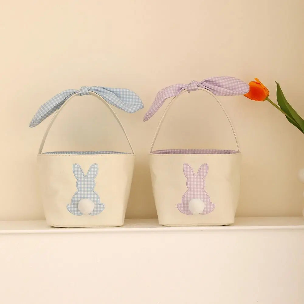 Large Easter Bunny Basket with Long Ears & Handle | Polyester Easter Basket Nixie