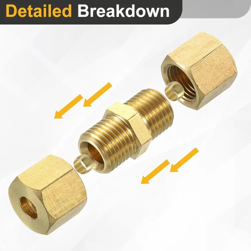 Brass Compression Union Straight Coupling – 4–16mm & Imperial