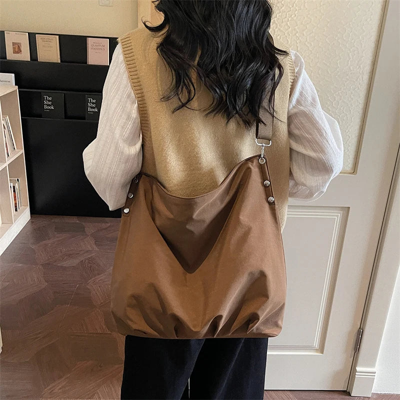 Large Canvas Shoulder Bag for Women | Casual Commuter Tote Canvas Shoulder Bag Nixie