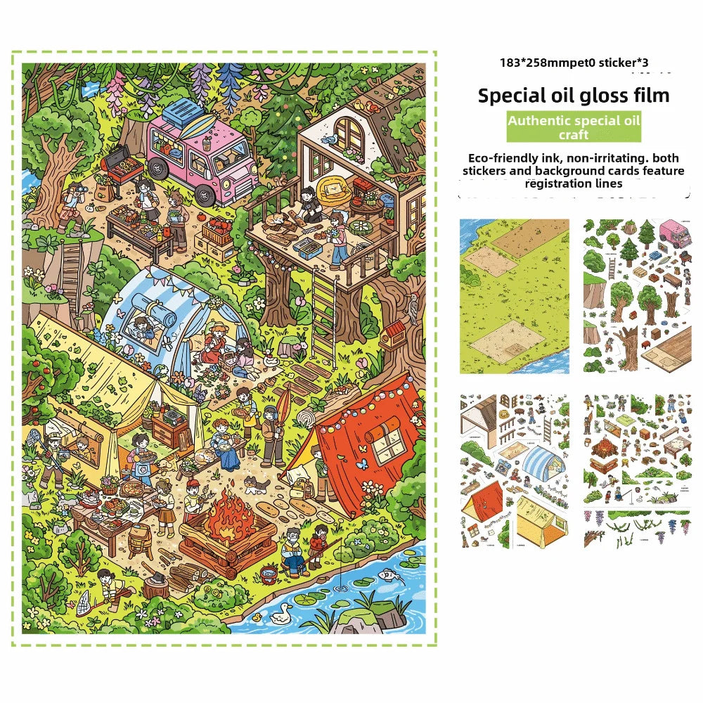 3D Stacking Travel Scene Stickers – PET Die-Cut Scrapbook Sheets Scrapbook Stickers Nixie