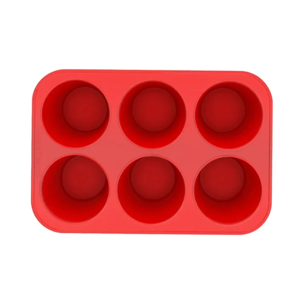 6-Cup Jumbo Silicone Muffin Pan – Giant Cupcake Baking Mold Silicone Baking Pan Nixie 6 cup pan