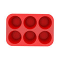6-Cup Jumbo Silicone Muffin Pan – Giant Cupcake Baking Mold Silicone Baking Pan Nixie 6 cup pan