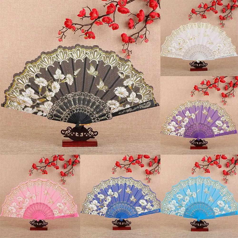 Chinese Antique Folding Fan – Floral Dance & Home Decor Fan Decorative Folding Fan Nixie