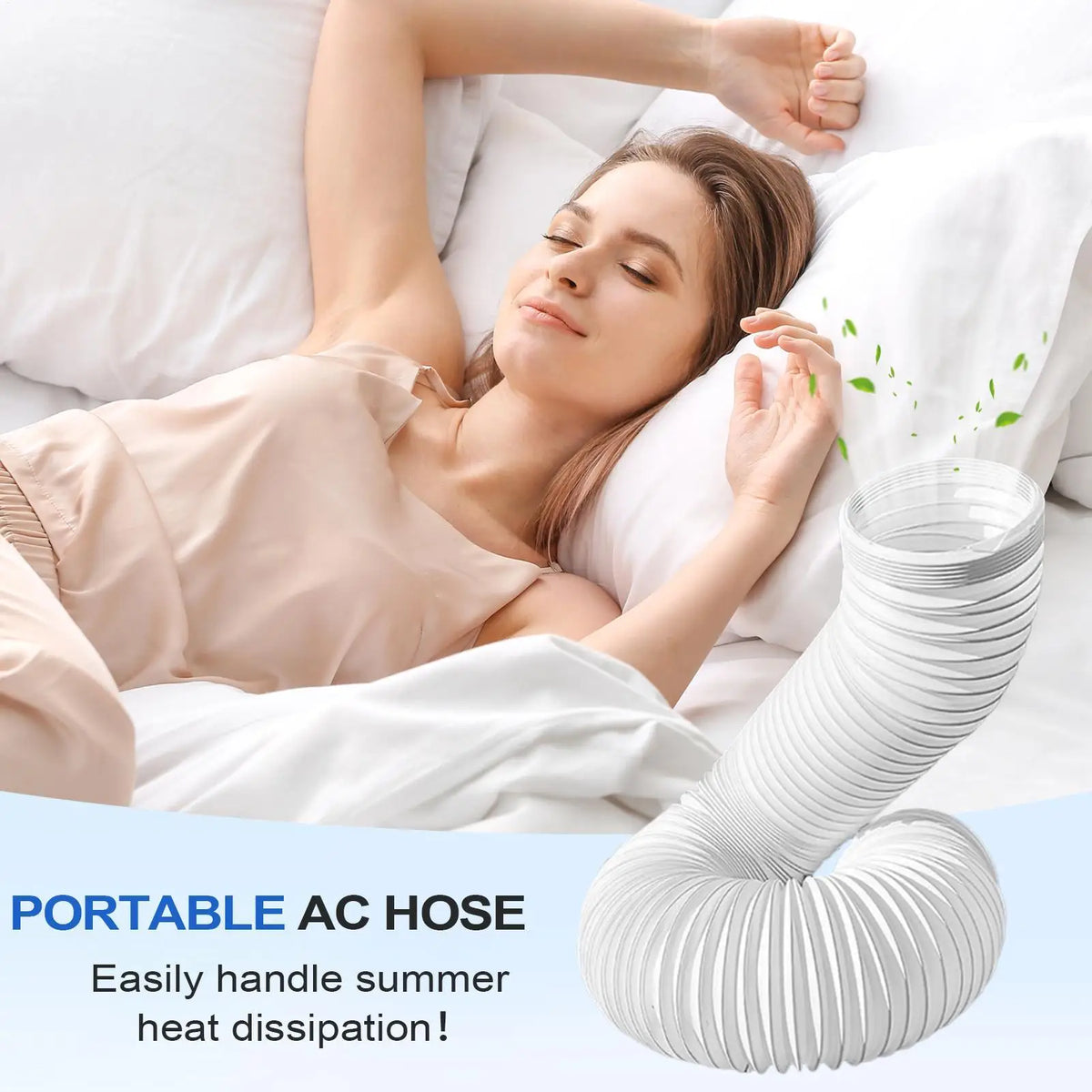 1.5M Flexible Portable AC Exhaust Hose 13/15cm Air Duct Tube AC Exhaust Hose Nixie