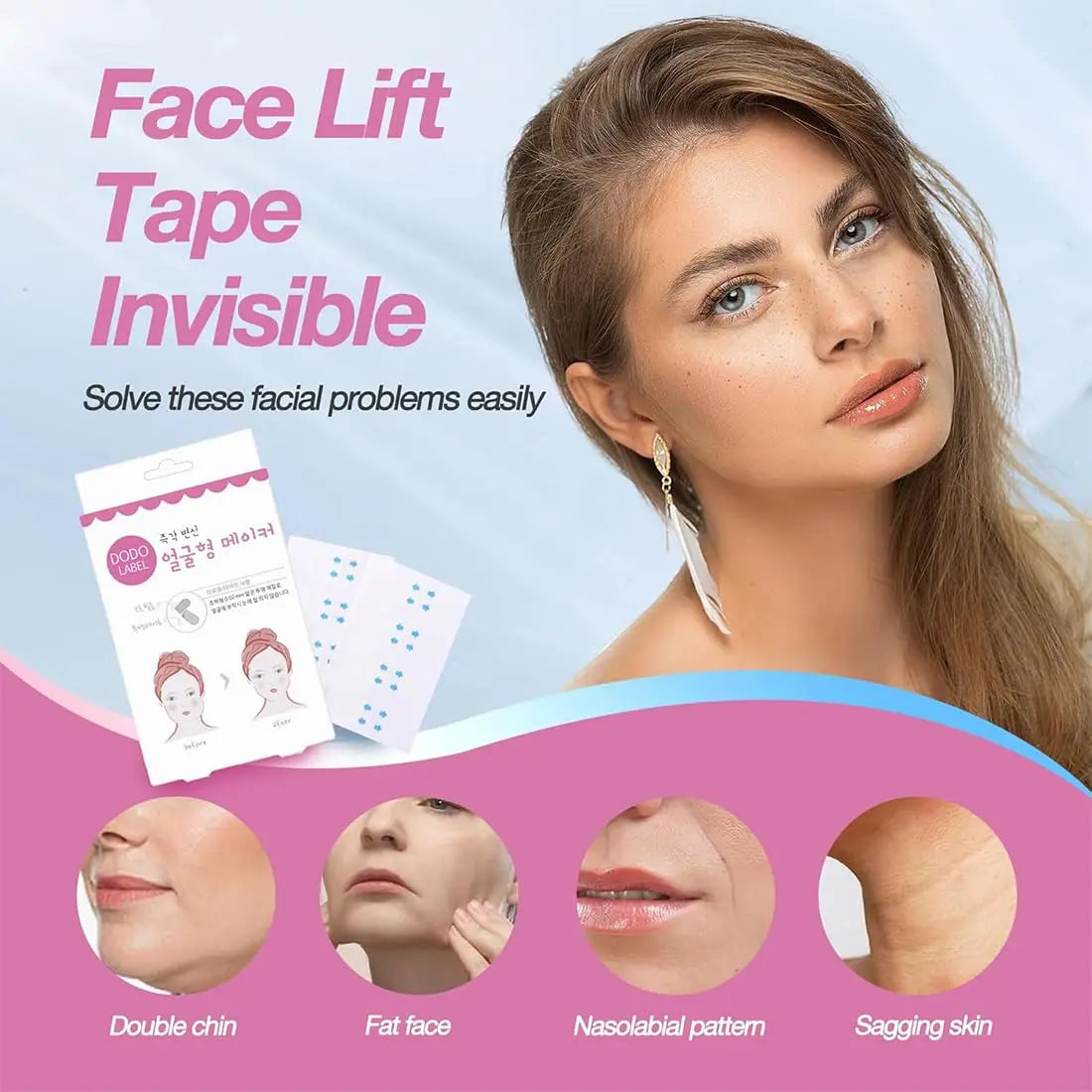 40pcs Invisible Face Lifting Tape – Ultra-Thin Contouring Strips Face Lifting Tape Nixie