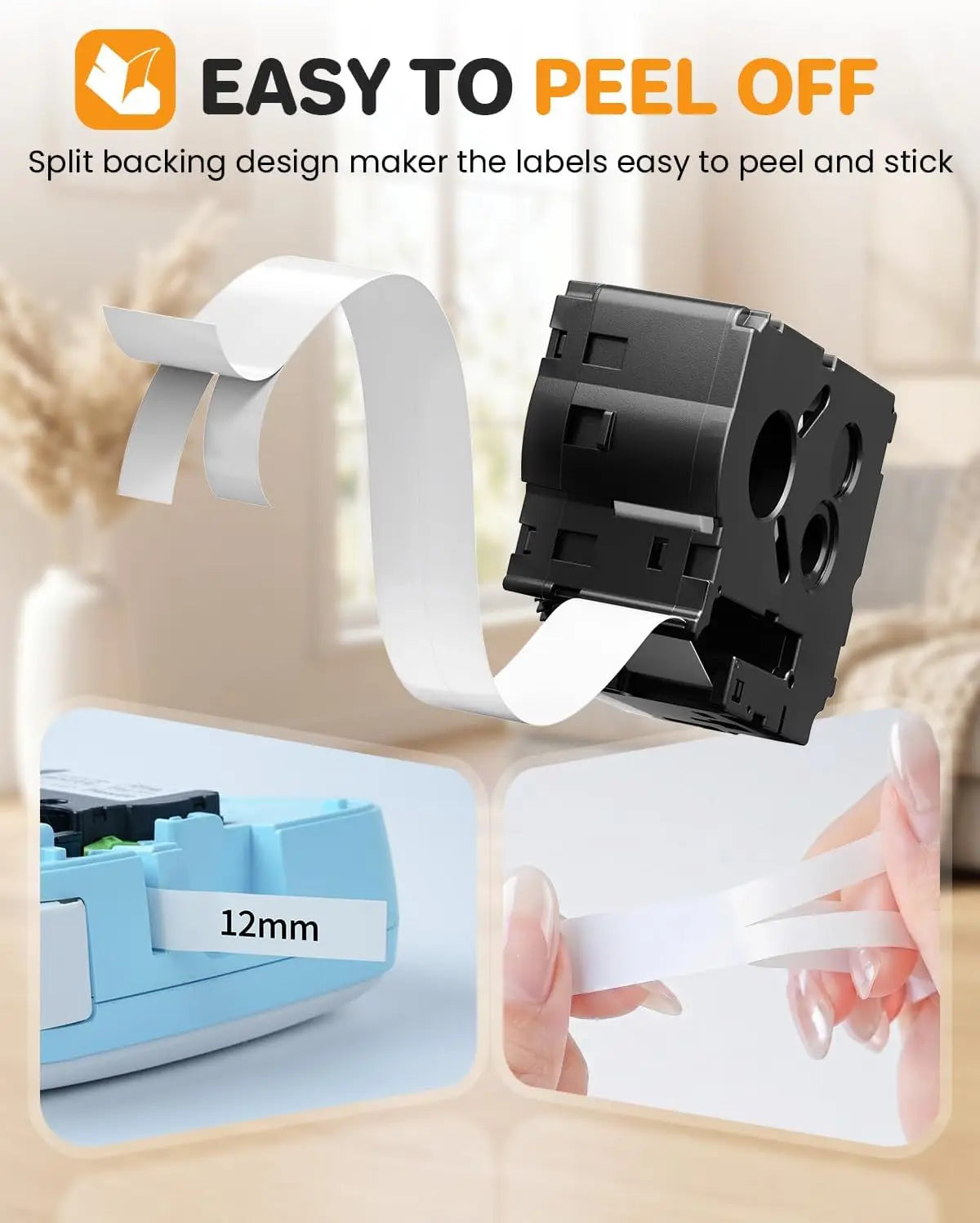 6-Pack 12mm Multi-Color Label Tape for Brother P-Touch Printers Replacement Label Tape Nixie