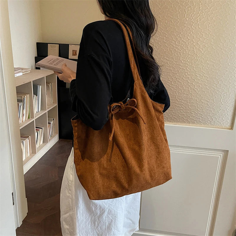 Women's Vintage Suede Shoulder Bag – Large Capacity Tote Shoulder Tote Bag Nixie