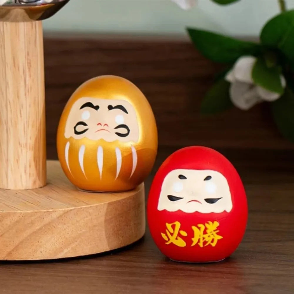 Japanese Ceramic Daruma Doll Lucky Cat Figurine Desk Decor Ceramic Figurine Nixie