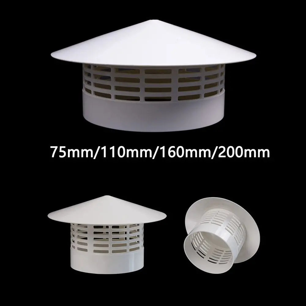 PVC Ventilated Rain Cap 75–200mm Roof Duct Exhaust Vent Hood Cover Vent Rain Cap Nixie
