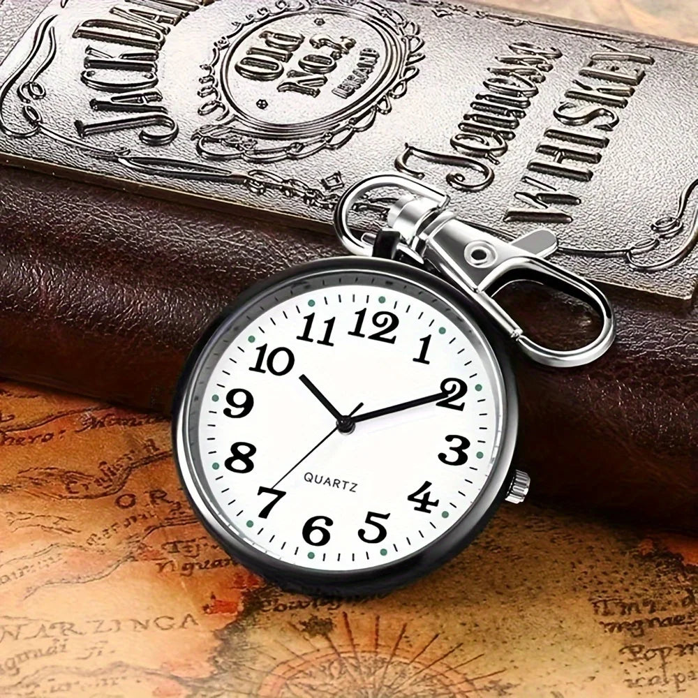 Mini Quartz Pocket Watch Keyring & Necklace Pendant – Unisex Pocket Watch Nixie