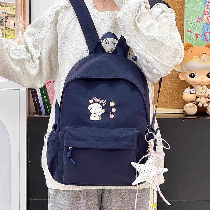 Cute Cartoon Embroidered Backpack – Lightweight Girls School Bag Girls School Backpack Nixie