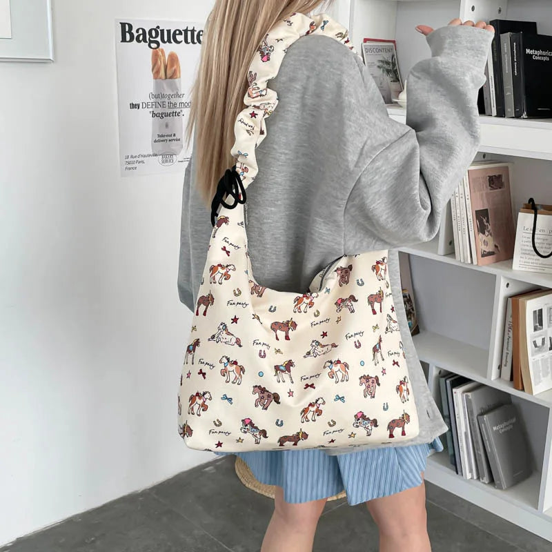 Large Floral Canvas Tote Bag – Shoulder & Crossbody for Women Canvas Tote Bag Nixie