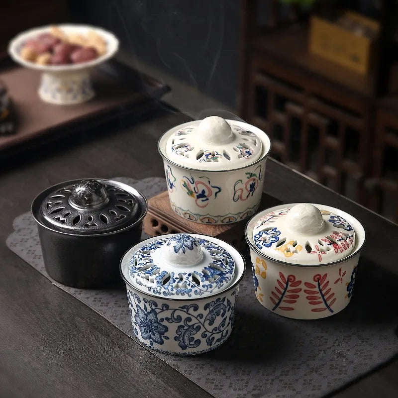 Ceramic Incense Burner with Cover – Zen Aromatherapy Décor Incense Burner Nixie