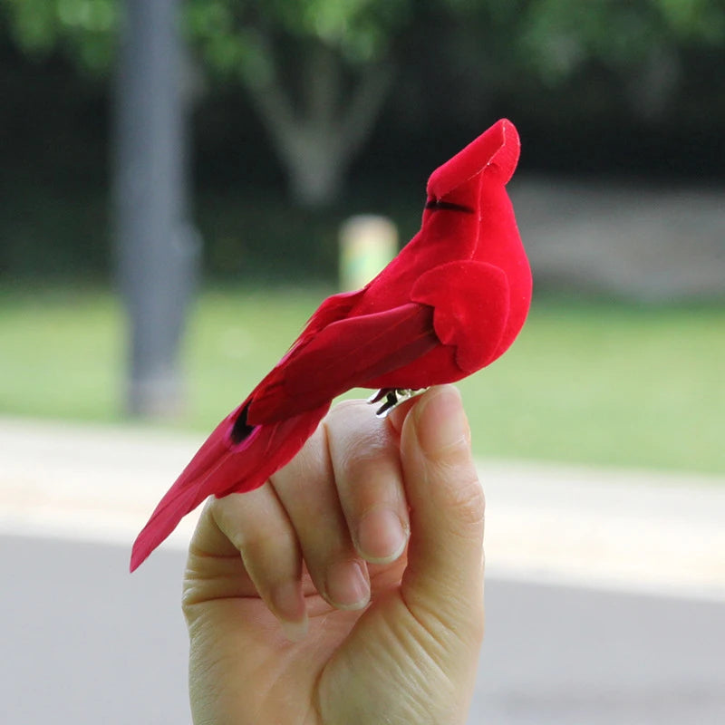 Red Velvet Artificial Bird Ornament – DIY Party & Home Décor Artificial Bird Ornament Nixie