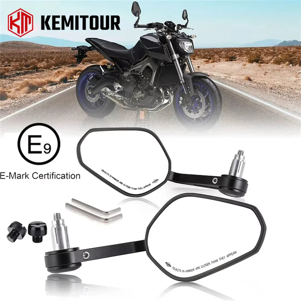 KEMITOUR Bar End Mirrors Universal 7/8" Motorcycle Handlebars Motorcycle Bar End Mirrors Nixie