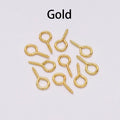 100pcs Mini Screw Eye Pins Eyelets Gold Silver Jewelry Findings DIY Jewelry Findings Nixie Gold 4x8mm