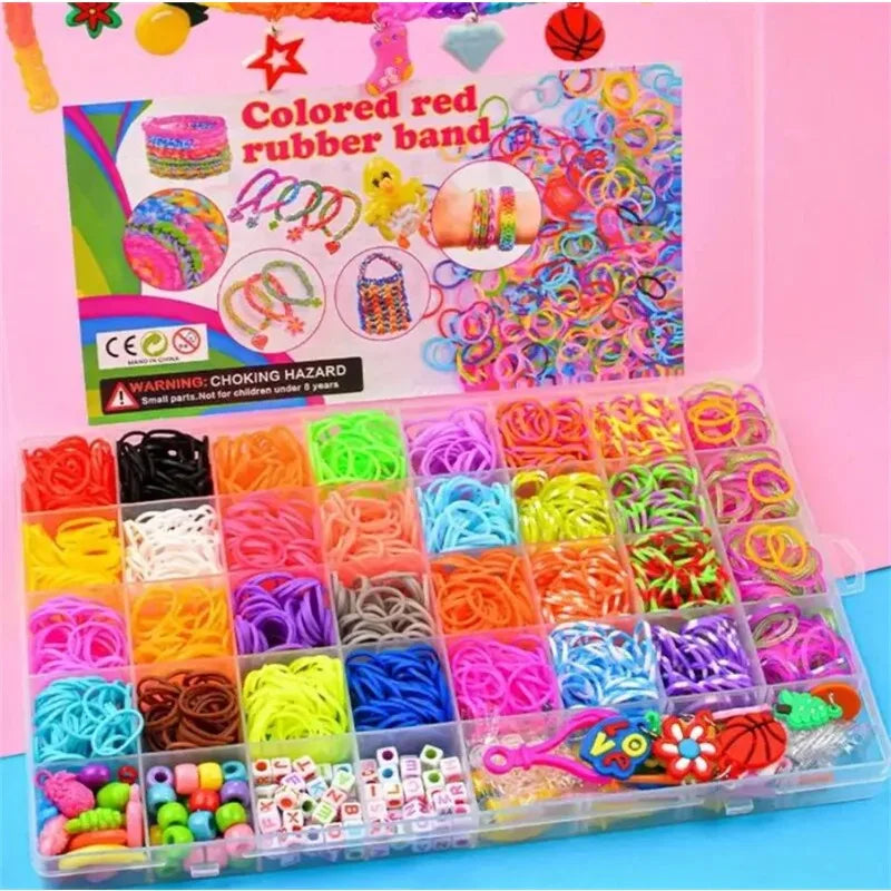 4300+ Pcs 32-Color Loom Rubber Band Bracelet Making Kit Loom Band Craft Kit Nixie