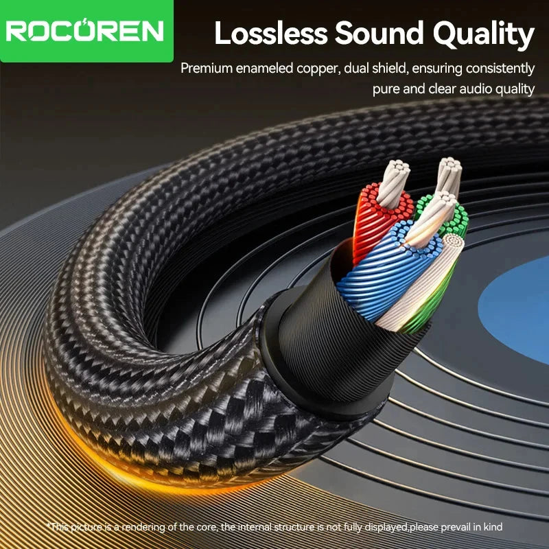 Rocoren USB-C to 3.5mm AUX Cable – Hi-Fi Gold-Plated Audio AUX Audio Cable Nixie