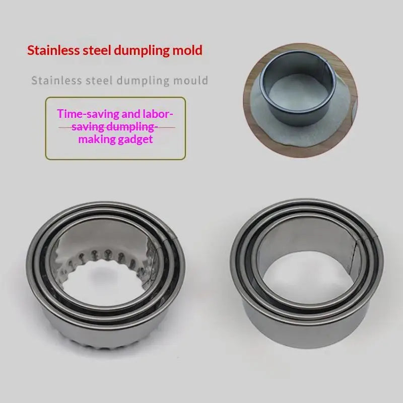 3-Piece Stainless Steel Round Cookie & Dumpling Cutter Set Cookie Cutter Set Nixie