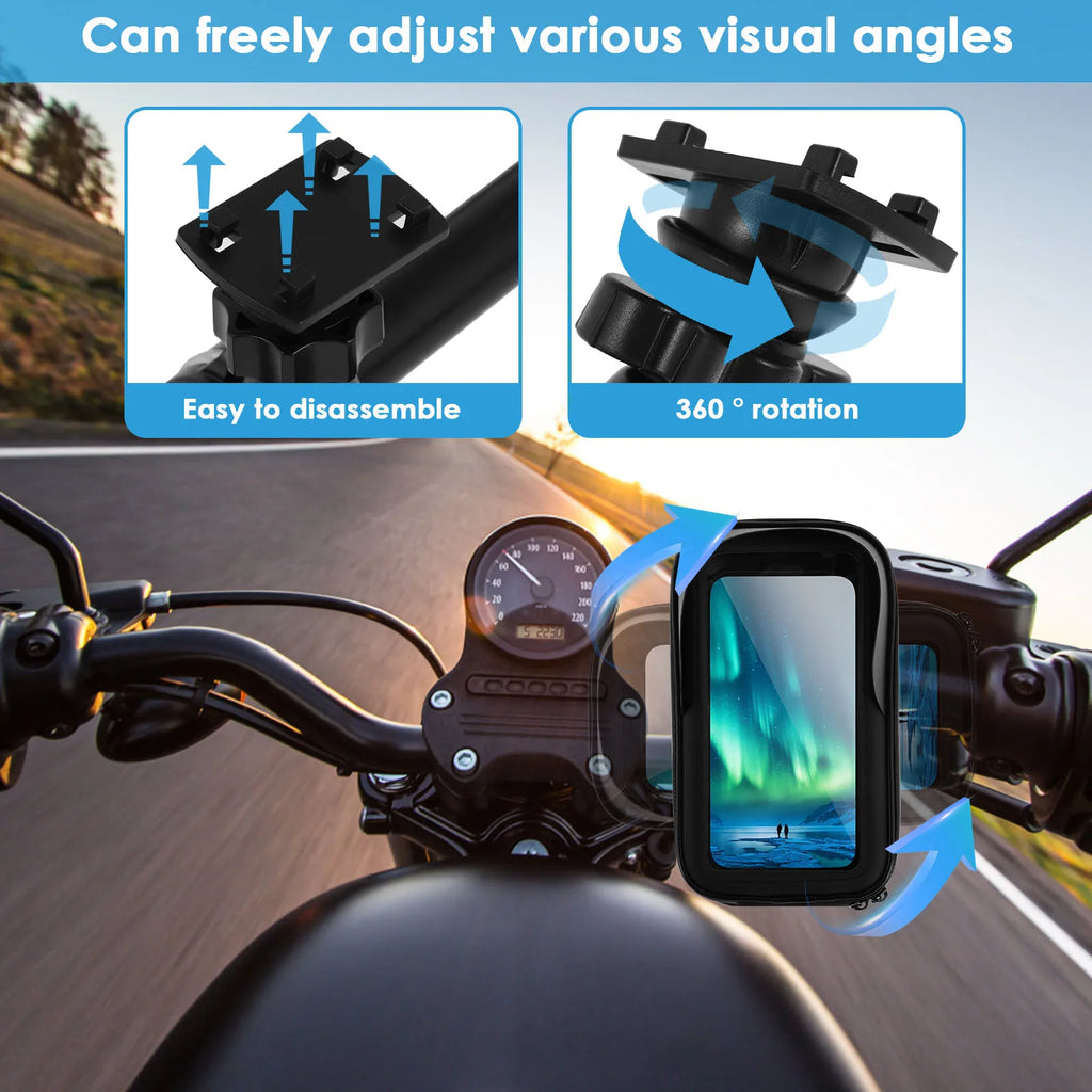 Waterproof Bike Phone Holder Bag – 360° Rotatable Handlebar Bike Phone Holder Nixie