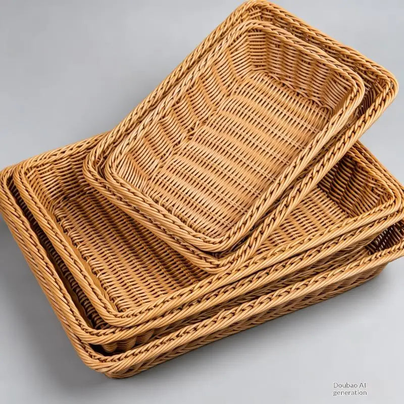 Imitation Rattan Storage Basket – BPA-Free Woven Organizer Storage Basket Nixie