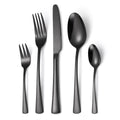 Black Stainless Steel Flatware Set – Mirror Cutlery Knife Fork Spoon