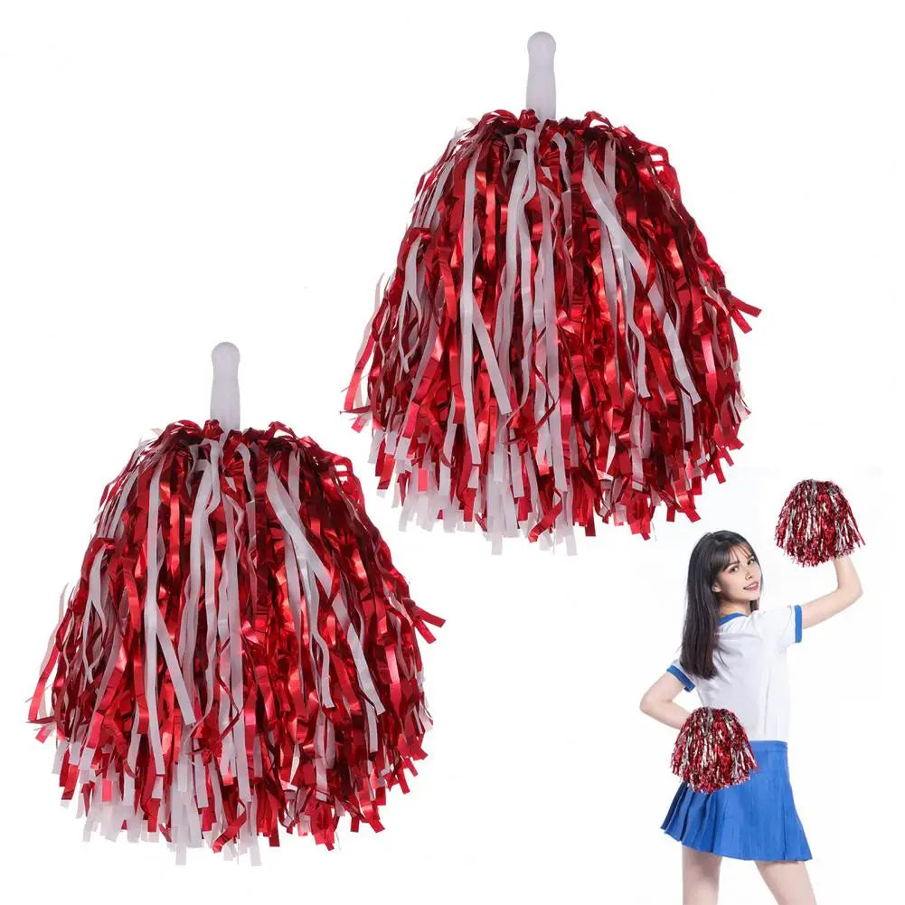 2Pcs Metallic Foil Cheerleading Pom Poms for Sports & Parties Cheerleading Pom Poms Nixie
