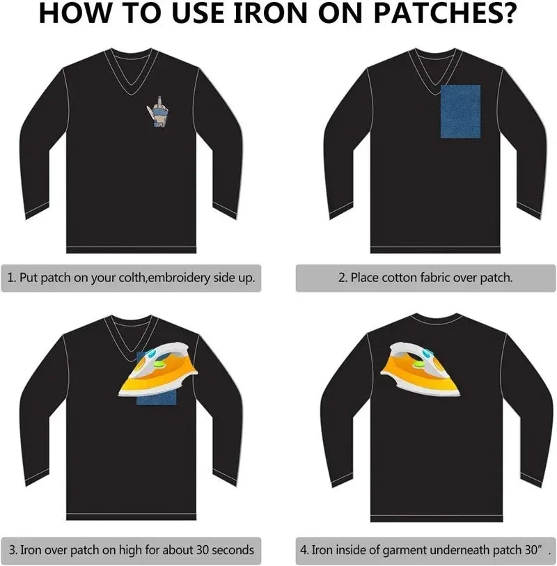 10pcs Iron-On Star Patches – Embroidered Bulk Applique Set Embroidered Iron-On Patches Nixie