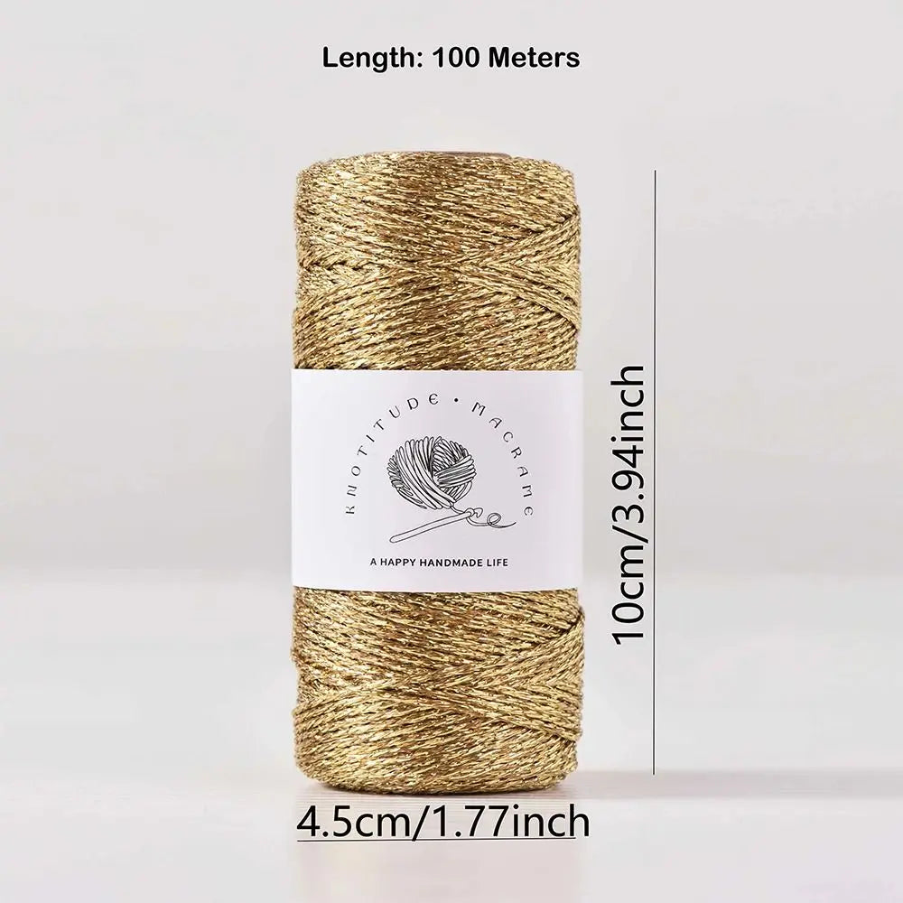 1mm Metallic Yarn 100M – DIY Knitting, Crochet & Gift Wrap Metallic Craft Yarn Nixie