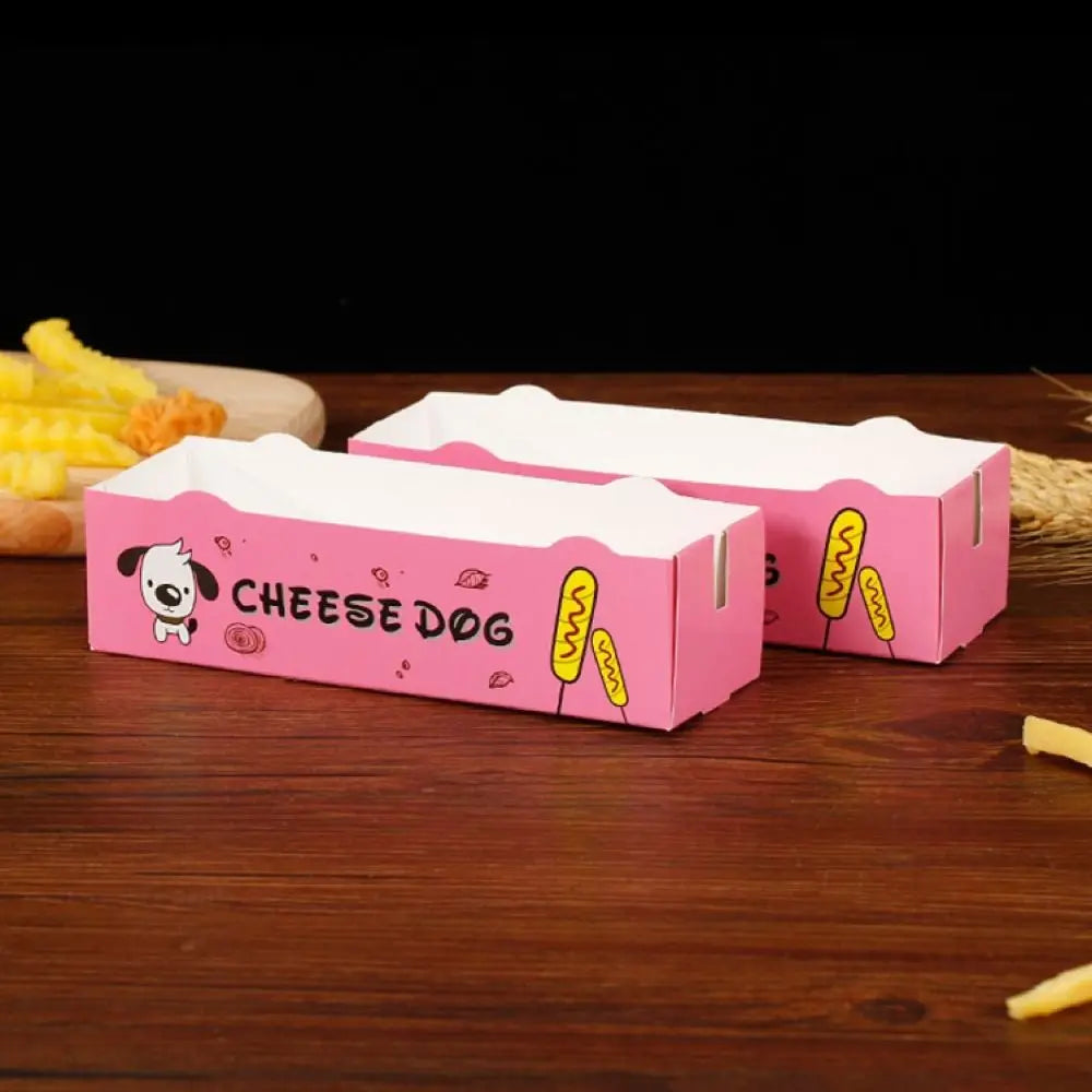 100PCS Disposable Hot Dog Boat Boxes – Food-Grade Paper Trays Food Packaging Trays Nixie