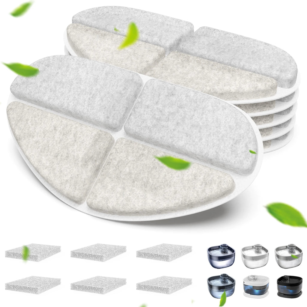 7L Round Pet Water Fountain & Replacement Filter Cartridges Pet Water Fountain Nixie 6PACKS