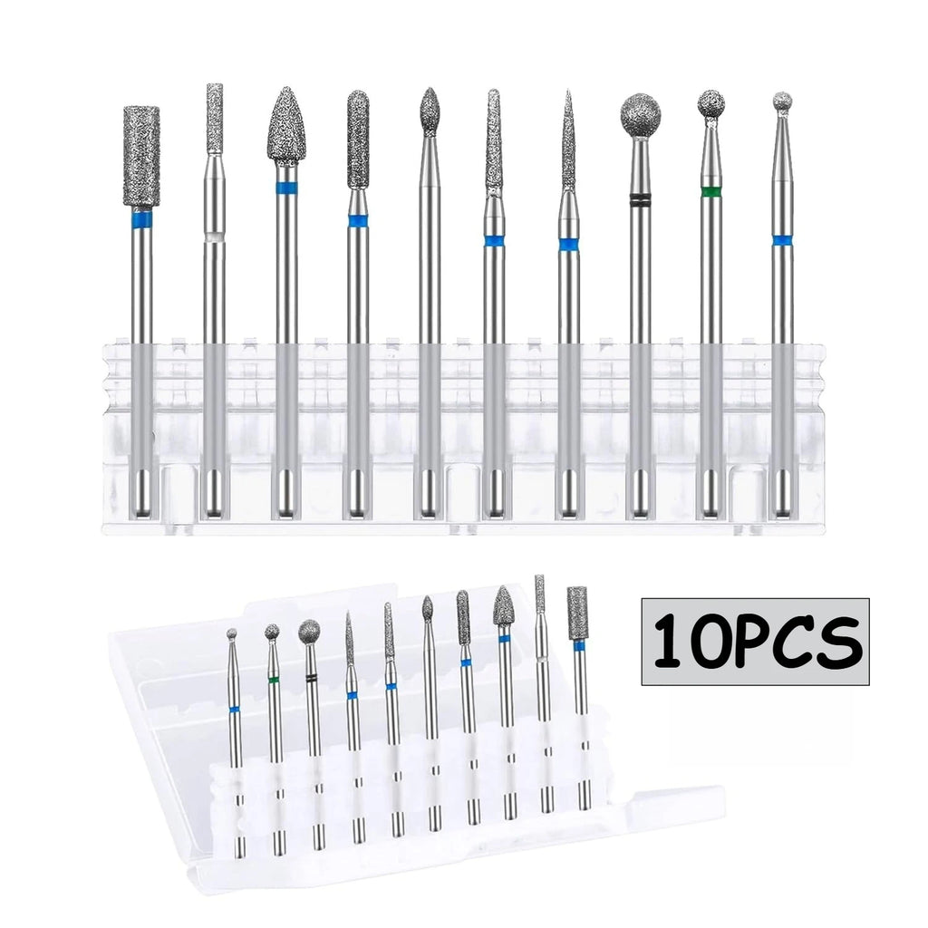 10-Piece Tungsten Carbide Nail Drill Bit Set for E-File Nail Drill Bit Set Nixie
