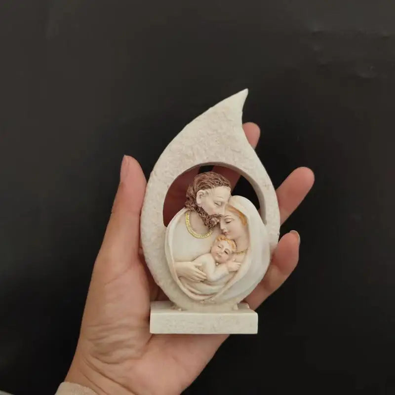 Holy Family Resin Figurine – Nativity Mary Statue Gift Religious Figurine Nixie
